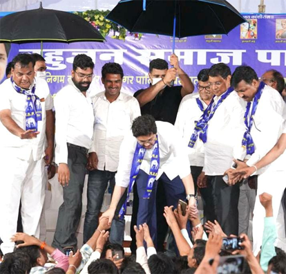 Akash Anand Meeting with Party Workers and Shaking Hands with Them